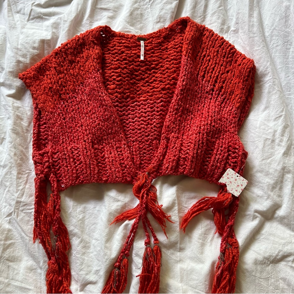 Free People Chunky Knit Cropped Cardigan